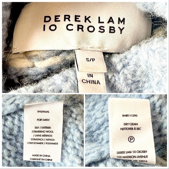 Derek Lam 10 Crosby Diagonal Fair Isle Alpine Turtleneck Sweater, Size S blue - Picture 13 of 15